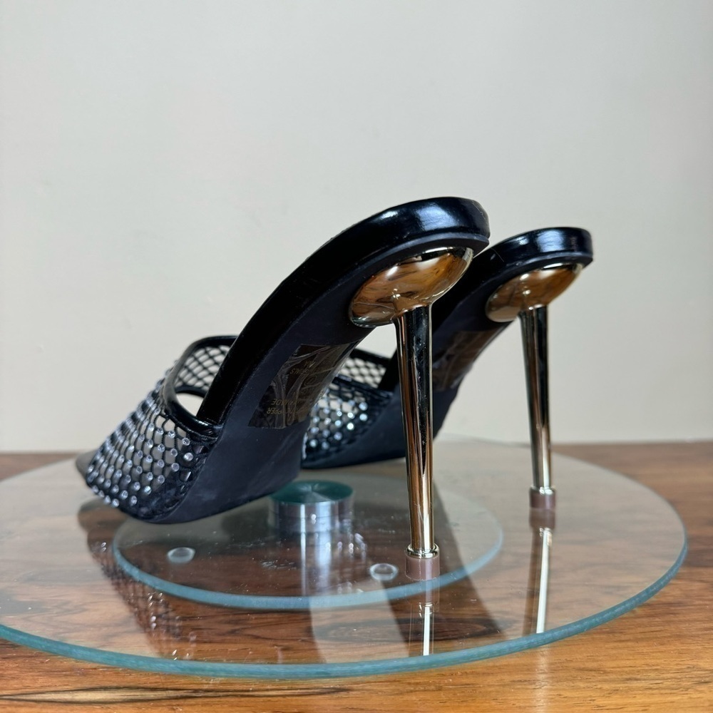 Chase and Chloe Ariane Rhinestone Mesh Sandal - black - 7 - Picture 11 of 15